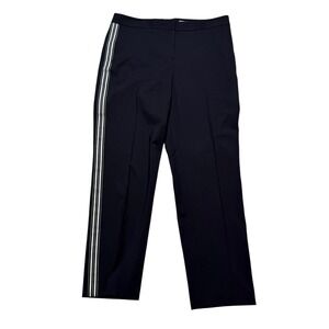 NORDSTROM SIGNATURE Navy Blue Striped Trousers Pants Side Stripe Women's Size 8